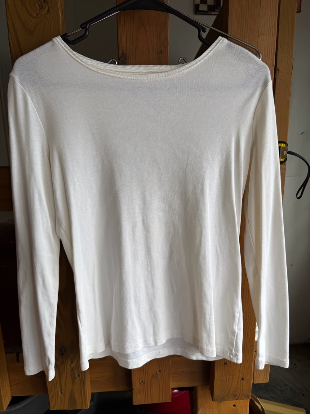 Talbots Cream Long-Sleeve Boatneck Top